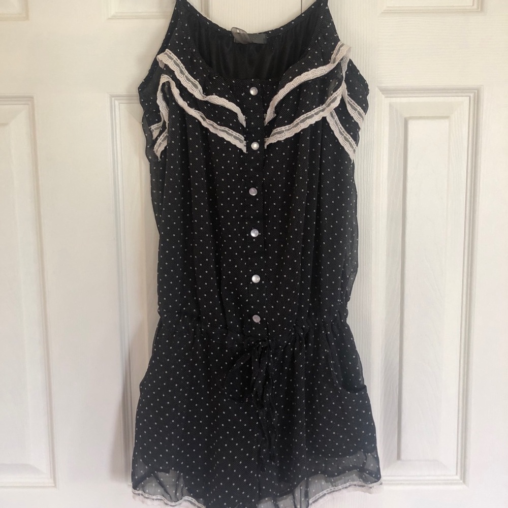 Black/White Polka Dot Romper